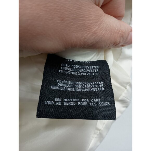 Cole Haan Signature Womens Puffer Vest Size Small Ivory Quilted Outdoor Full Zip - Picture 5 of 8